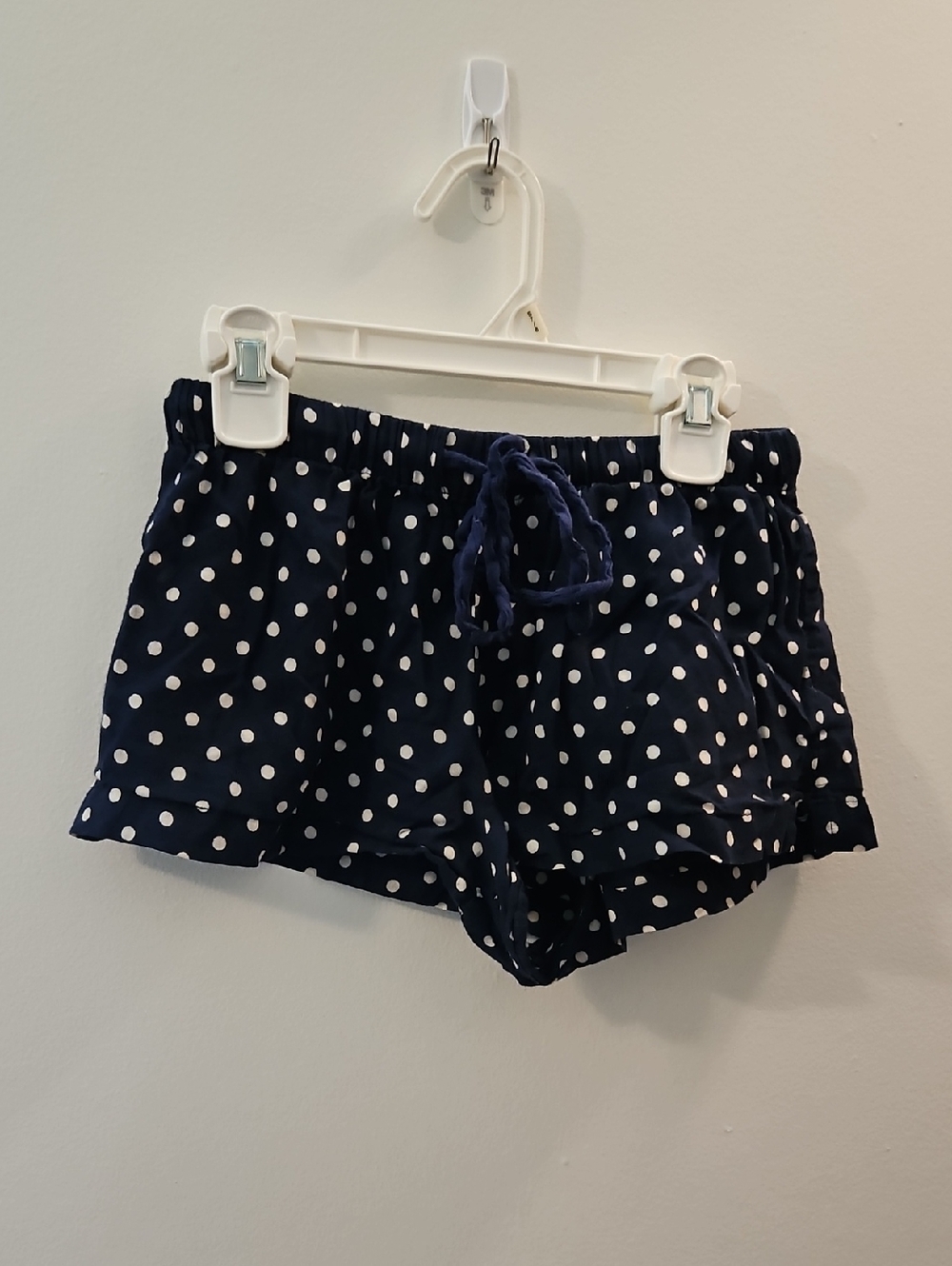 Polka Dot Navy Lounge Shorts with Drawstring